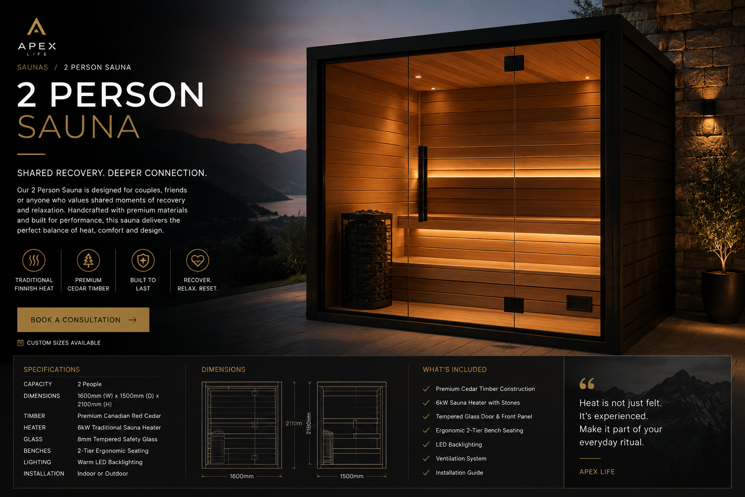 2 Person Sauna